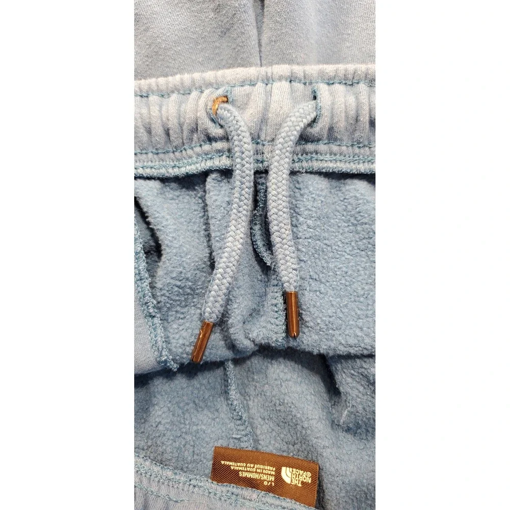The North Face Mens Blue Fleece Sweat Shorts Size Large Logo Patch Drawstring